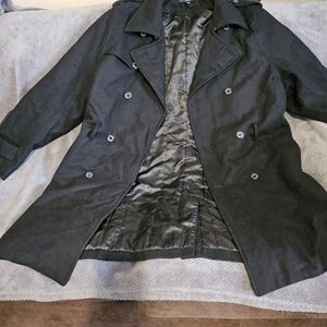 Men's Black Double-Breasted Coat